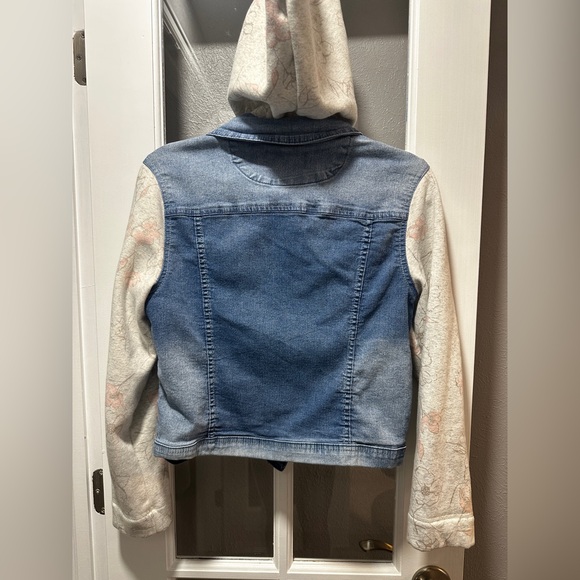 Wallflower Dreamer Knit-Sleeve Hooded Jean Jacket - Picture 11 of 11